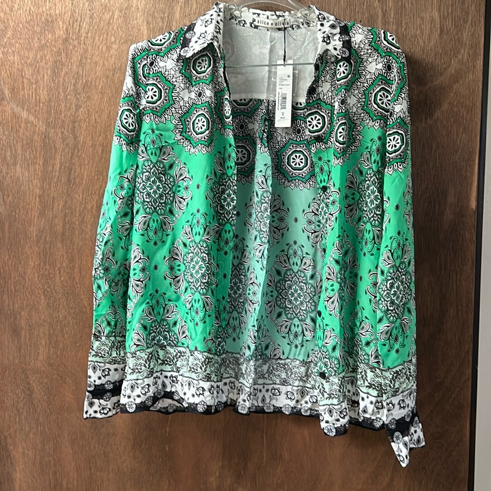 New Alice Olivia silk shirt